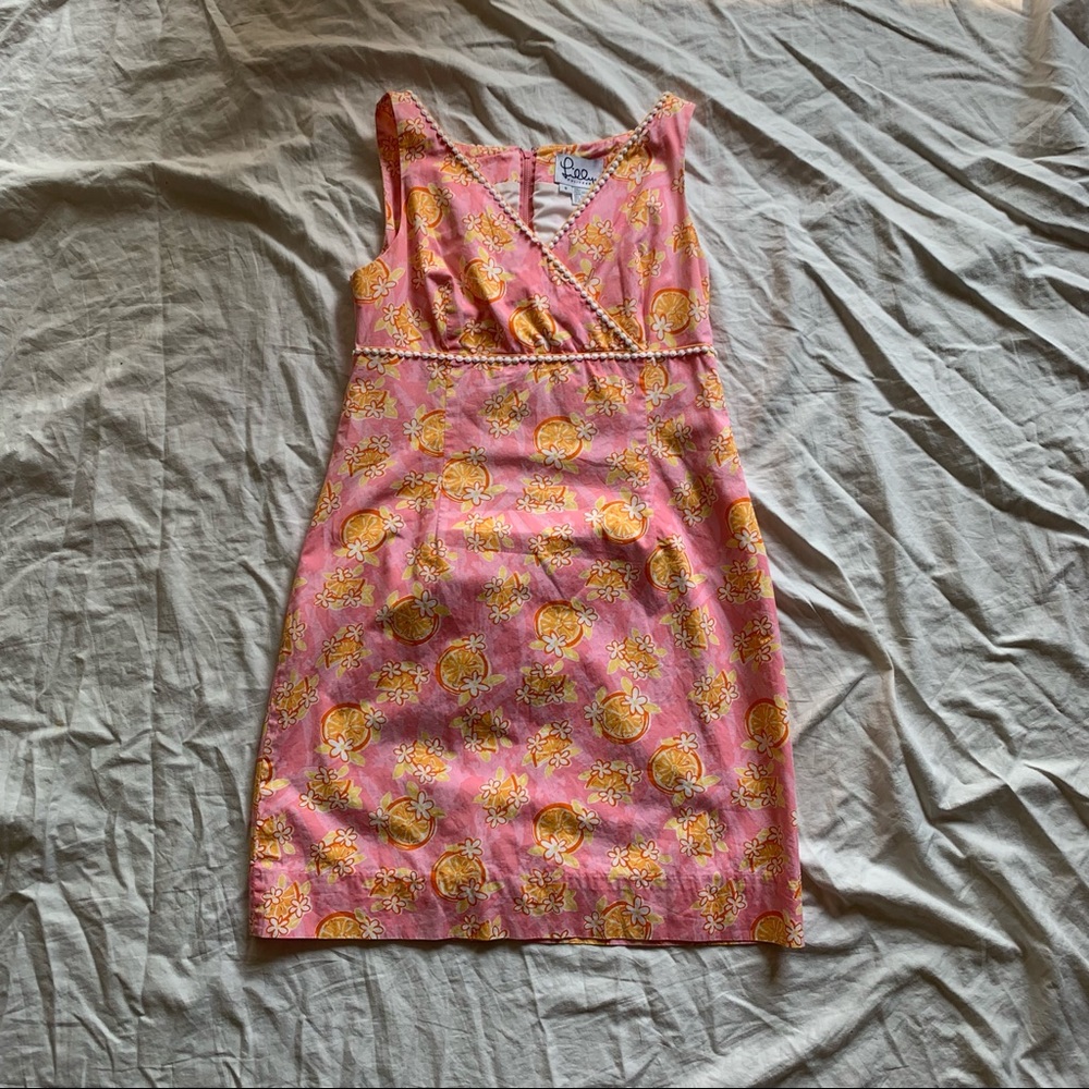 VINTAGE LILLY PULITZER PINK ORANGE SUMMER DRESS